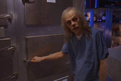 Body Bags 1993 Movie Scene John Carpenter as The Coroner in the morgue