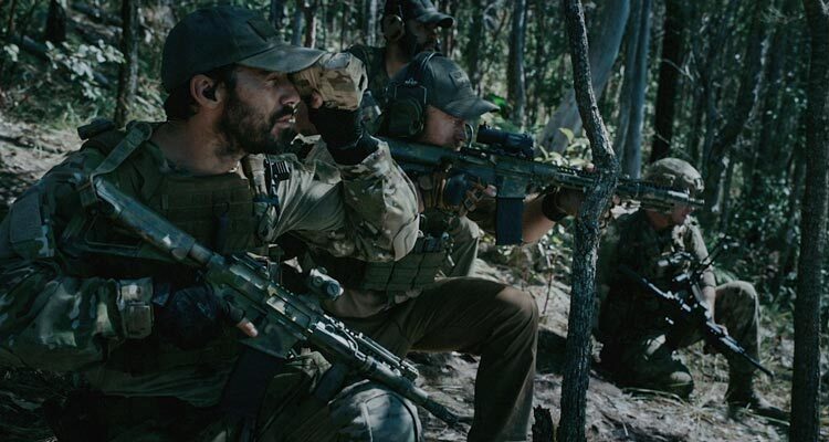 Land of Bad 2024 Movie Scene A team of Delta Force soldiers on a rescue mission in the jungles of the Philippines