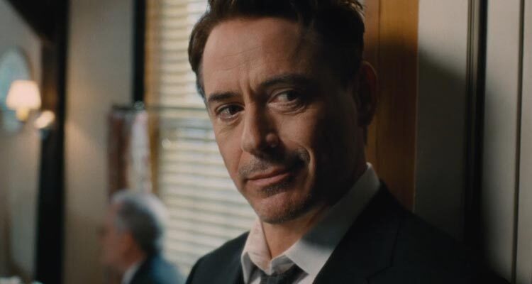 The Judge 2014 Movie Scene Robert Downey Jr. as Hank Palmer smiling at the court's verdict